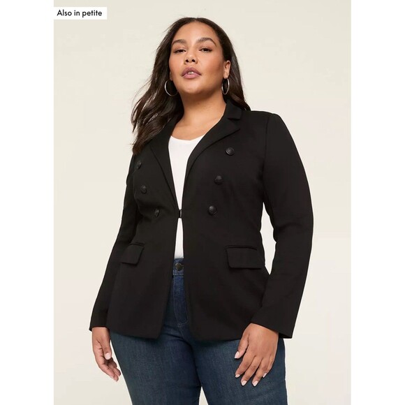 Lane Bryant - The Bryant Blazer Jacket Long Sleeve  Black Stretch Plus Size 24 - Picture 1 of 8